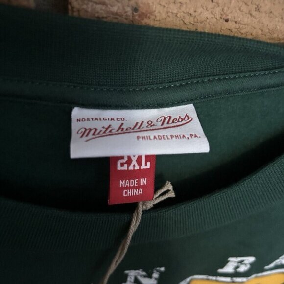 NWT Green Bay Packers NFL Mitchell & Ness Fleece Crew Sweatshirt Men’s Size 2XL - Picture 2 of 6